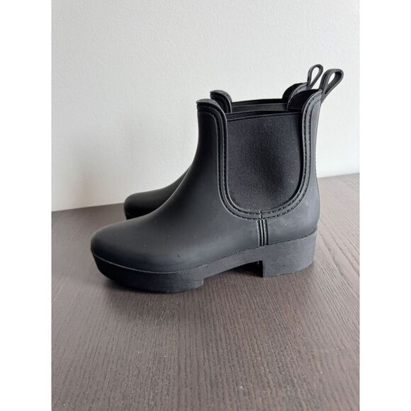 JEFFREY CAMPBELL Hydra Black Matte Platform Chelsea Rain Boots Women’s Size 9 - Picture 3 of 7
